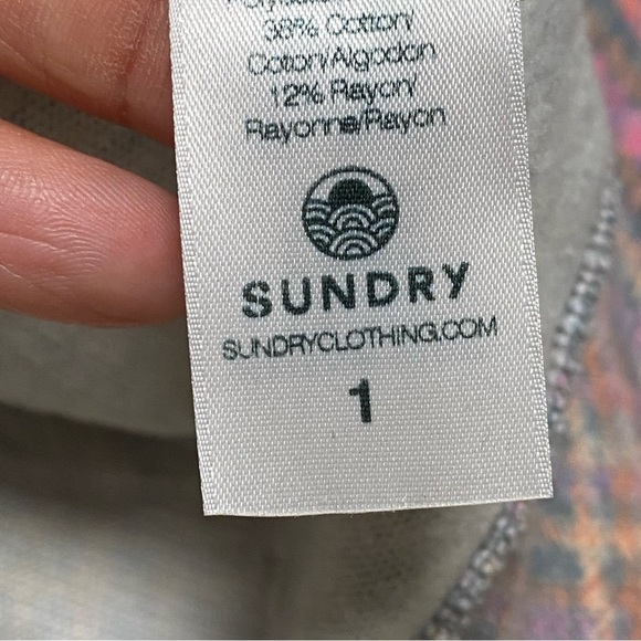 Sundry Sweater Women’s Size Small Pastel Rainbow Plaid Sweater - Picture 9 of 15